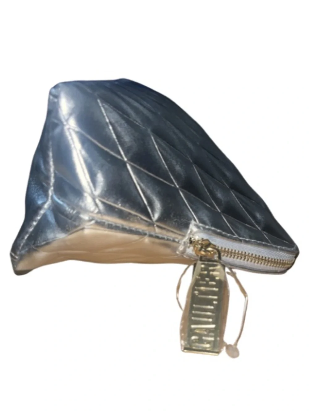 NWOT Jean Paul Gaultier Silver Quilted Cosmetic Pouch Bag